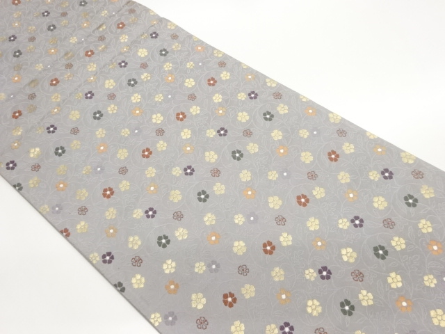 JAPANESE FUKURO OBI / WOVEN FLOWER ARABESQUE